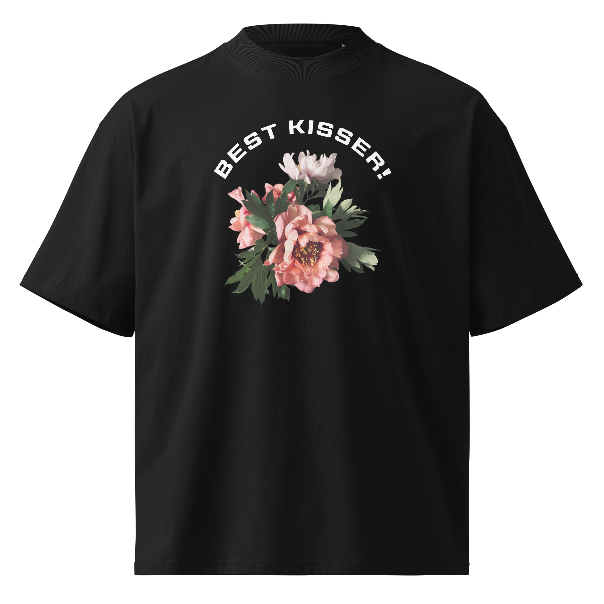 BEST KISSER! - Unisex organic oversized high neck t-shirt