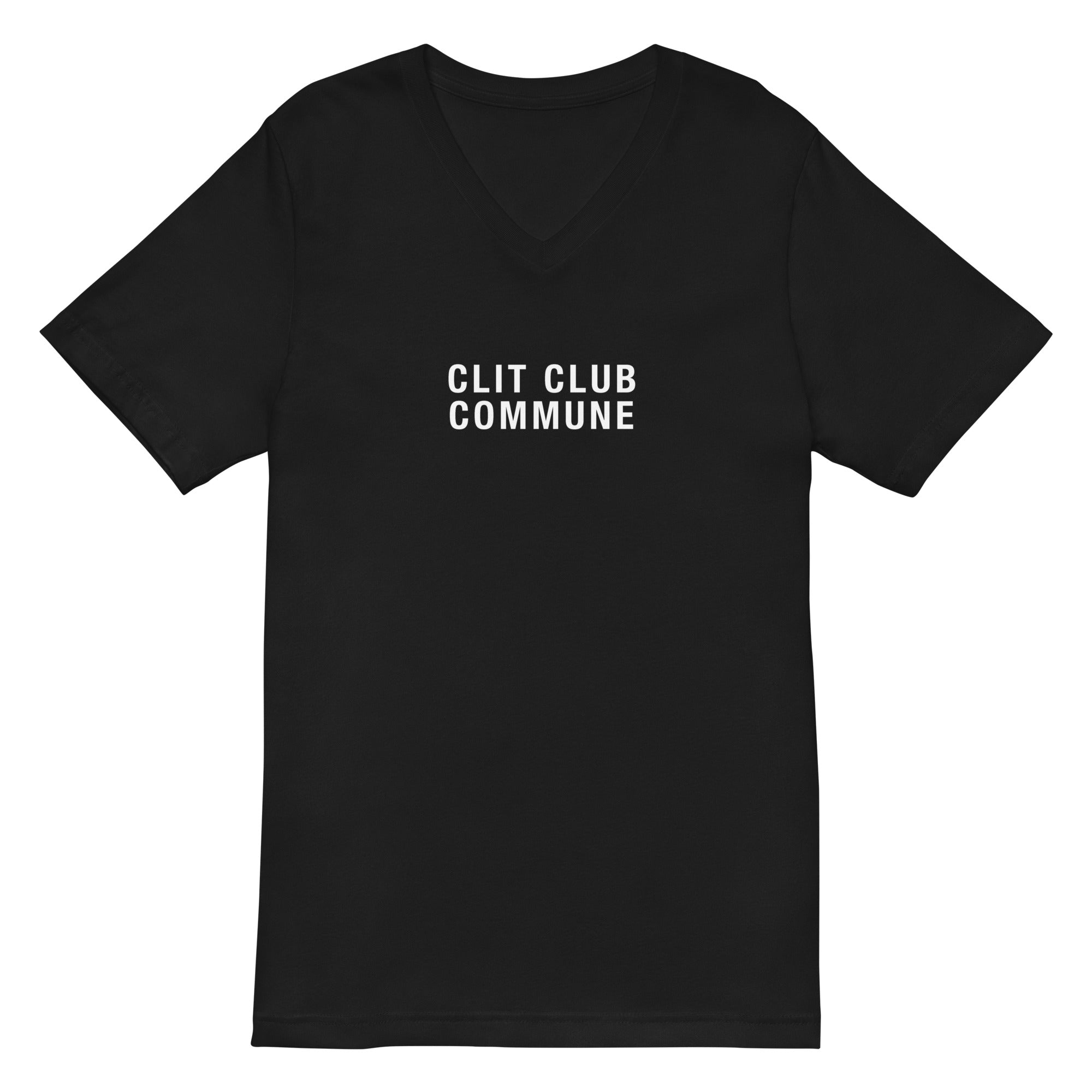 CLIT CLUB COMMUNE Short Sleeve V-Neck T-Shirt